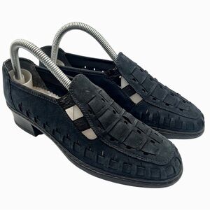 Rieker Antistress Dark Blue Suede Woven Slip-On Comfort Shoes – Size 7